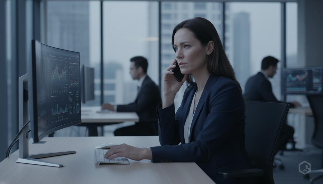 Asesor financiero en llamada de seguimiento con cliente