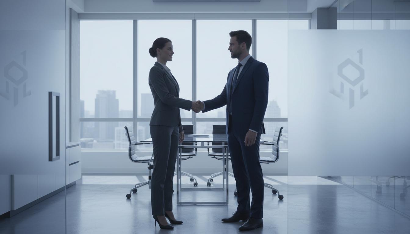 Apretón de manos representando confianza y compromiso financiero